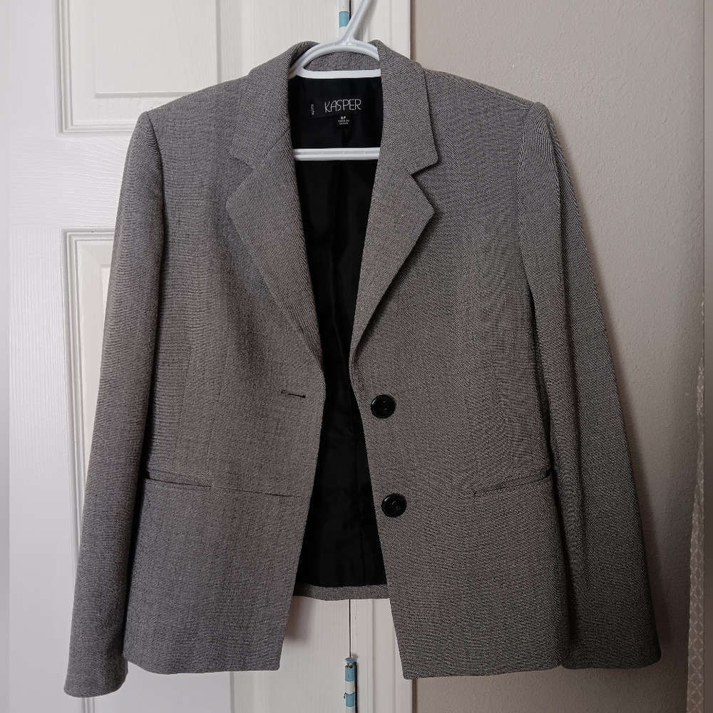 Kasper 8P Grey Tweed Blazer
